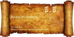 Bozsin Bence névjegykártya